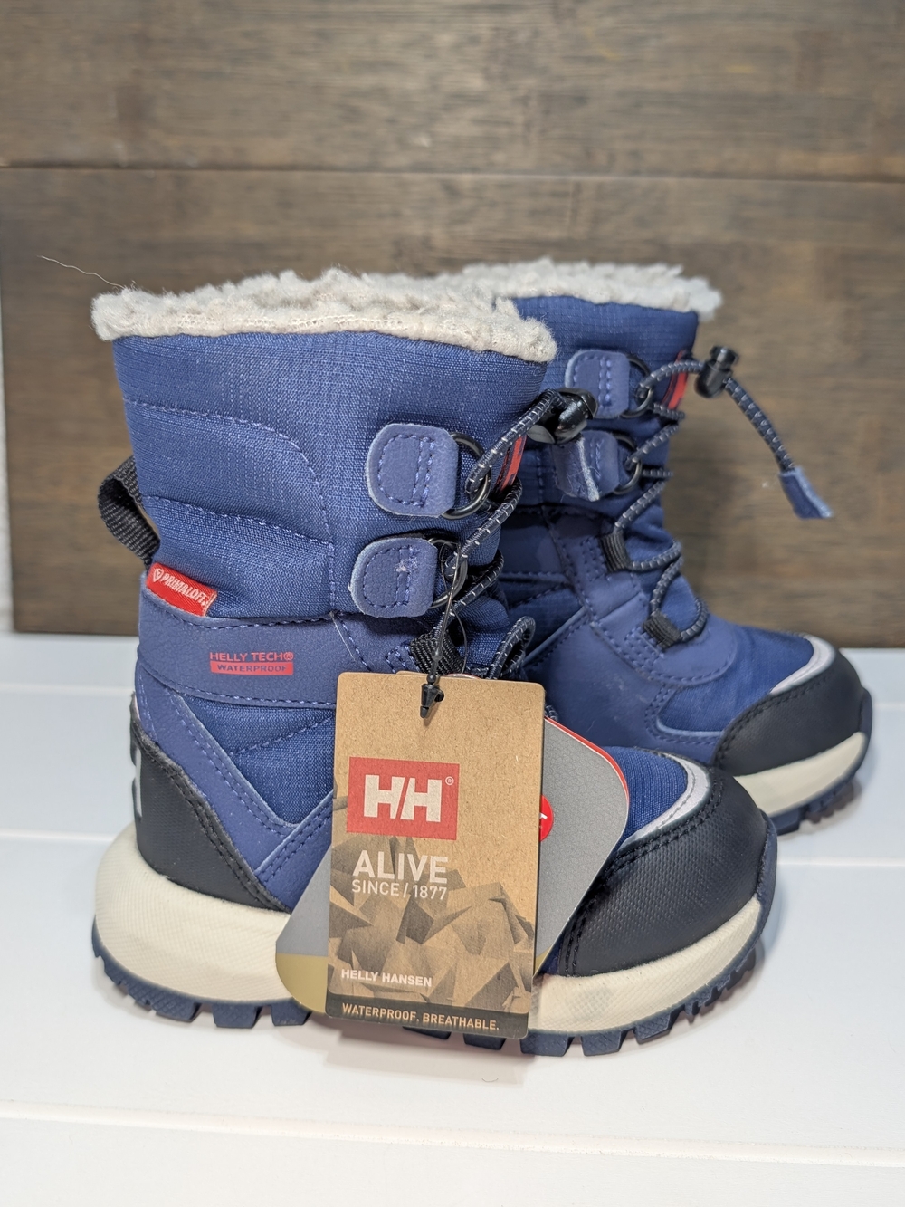 Helly Hansen Kids' 6 Silverton Winter Boots Navy Blue Gray Waterproof Insulated